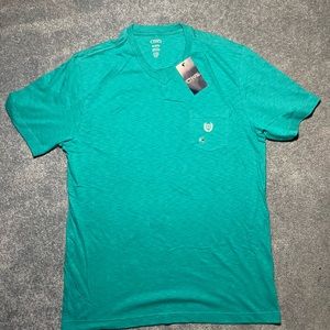 Chaps Turquoise V-Neck Shirt with Pocket